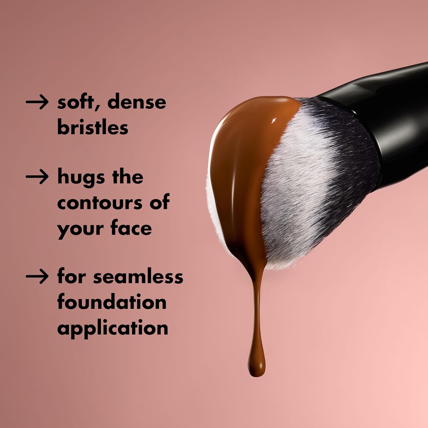 e.l.f. Smooth Swipe Foundation Brush, Face Makeup Brush For A Natural-Looking Finish, For Liquid & Cream Formulas, Vegan & Cruelty-Free
